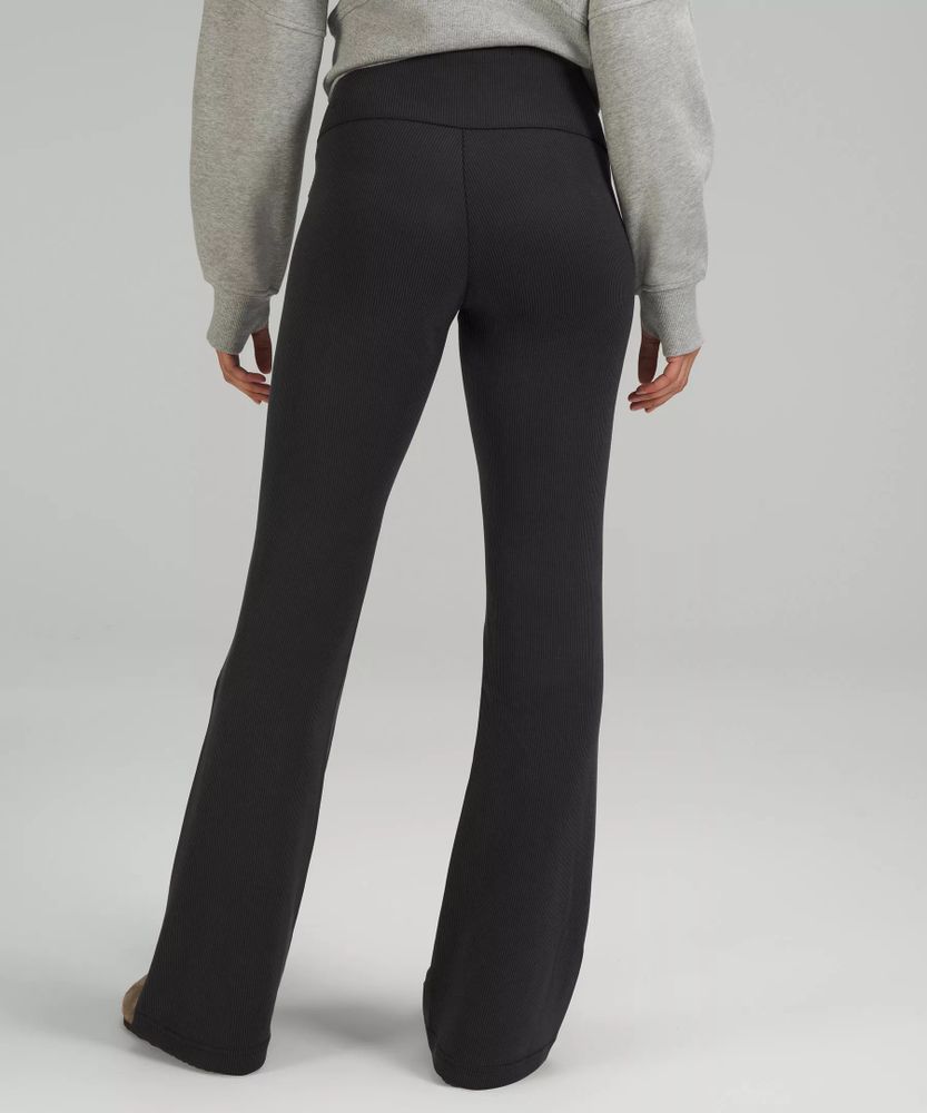 Brushed Softstreme Ribbed Zip Flared Pant 32.5" | Women's Leggings/Tights