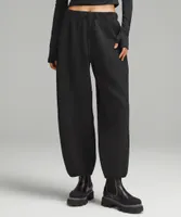 Mixed Fabric Relaxed-Fit Tapered High-Rise Pant | Women's Pants