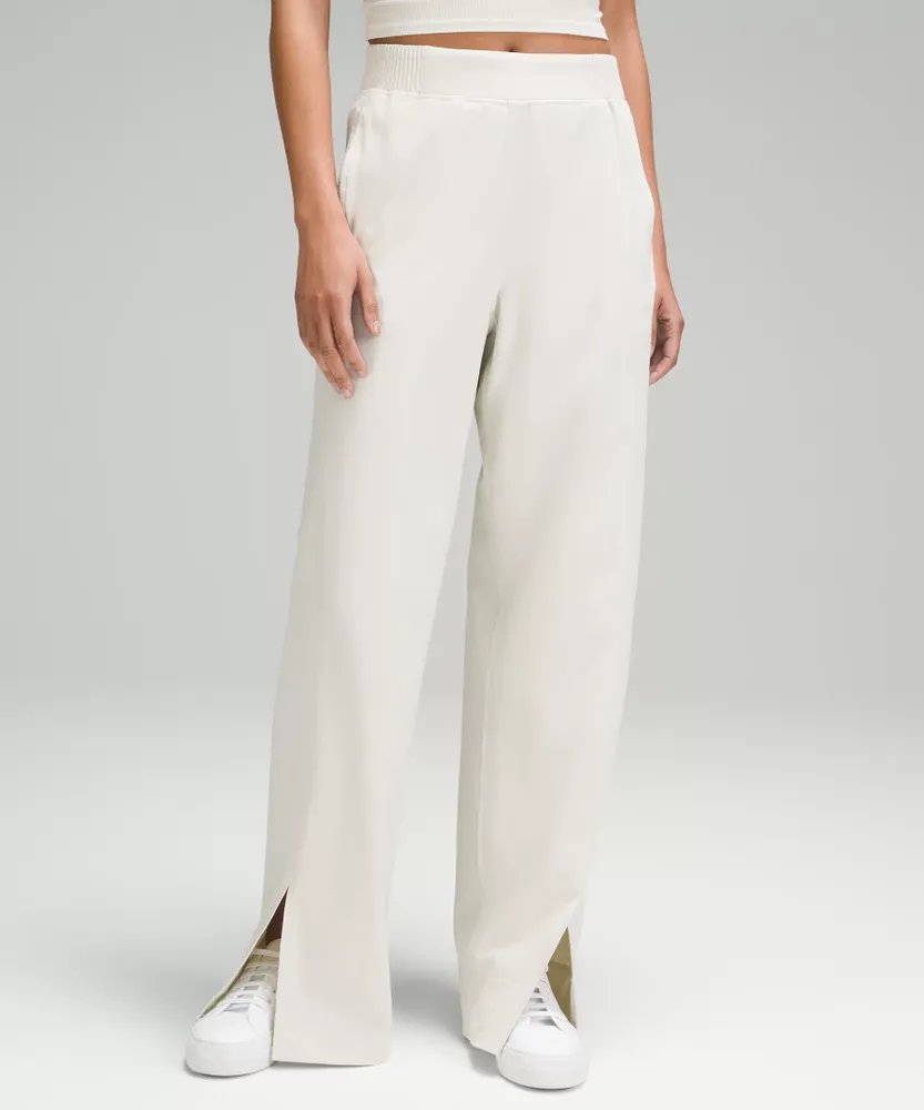 Stretch Woven Wide-Leg High-Rise Pant