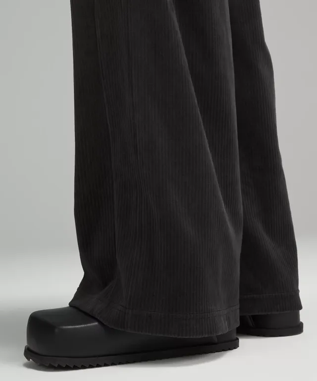 Lululemon Scuba Mid-Rise Wide-Leg Pants Full Length Black Light Grey  棉質闊腳褲黑淺灰啡色, 女裝, 褲＆半截裙, 其他下身- Carousell