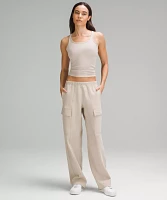 Cotton-Blend Double-Knit Mid-Rise Cargo Pant | Women's Pants