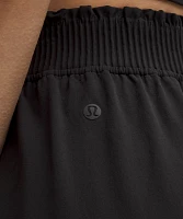 Stretch Woven Ruffle-Waist Wide-Leg Pant | Women's Pants