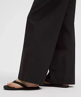 Stretch Woven Ruffle-Waist Wide-Leg Pant | Women's Pants