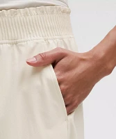 Stretch Woven Ruffle-Waist Wide-Leg Pant | Women's Pants
