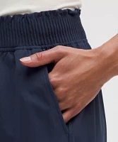 Stretch Woven Ruffle-Waist Wide-Leg Pant | Women's Pants