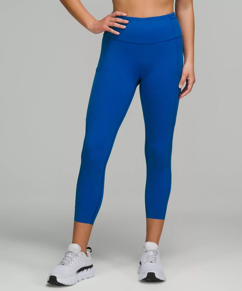Lululemon Fast and Free High-Rise Crop II 23 *Reflective