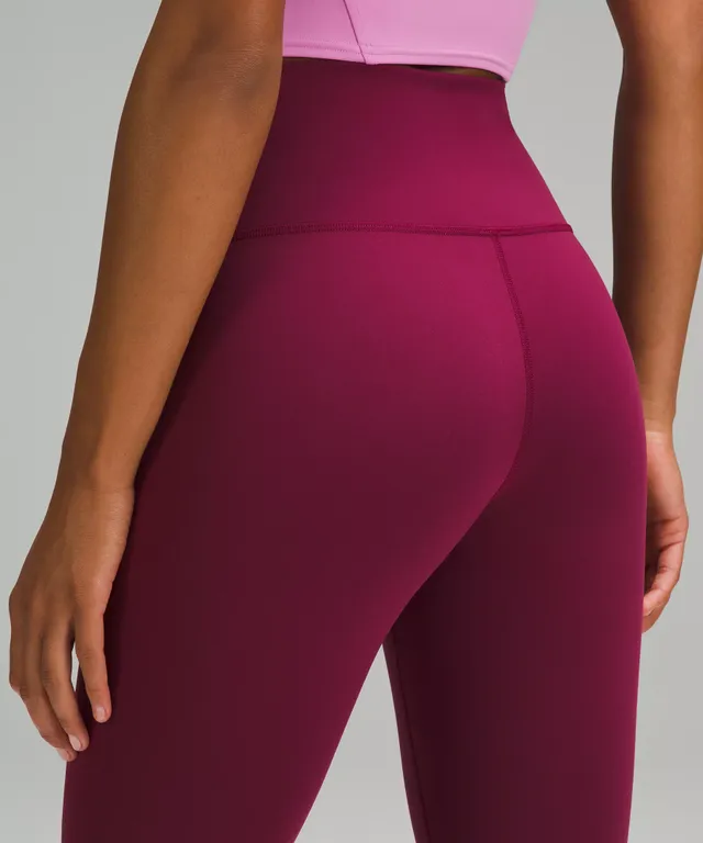 Lululemon Wunder Under Crop Cyber Red Grape Bordeaux Drama Yoga Leggings  Size: 8