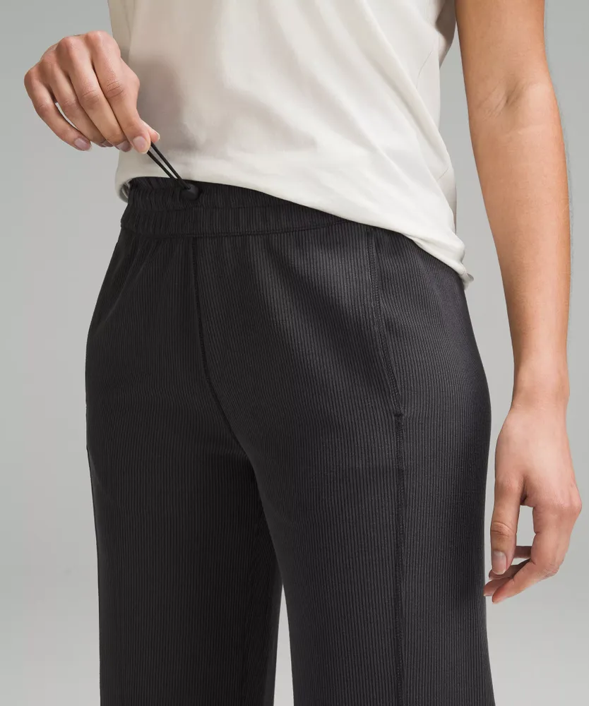 Lululemon athletica Ribbed Softstreme Mid-Rise Wide-Leg Cropped Pant 25, Women's Capris
