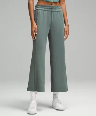 Ribbed Softstreme Mid-Rise Wide-Leg Cropped Pant 25" | Women's Capris