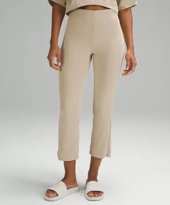Ribbed Softstreme Zip-Leg High-Rise Cropped Pant 25" | Women's Capris