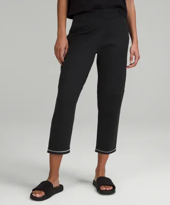 Relaxed-Fit High-Rise Knit Cropped Pants 24" | Women's