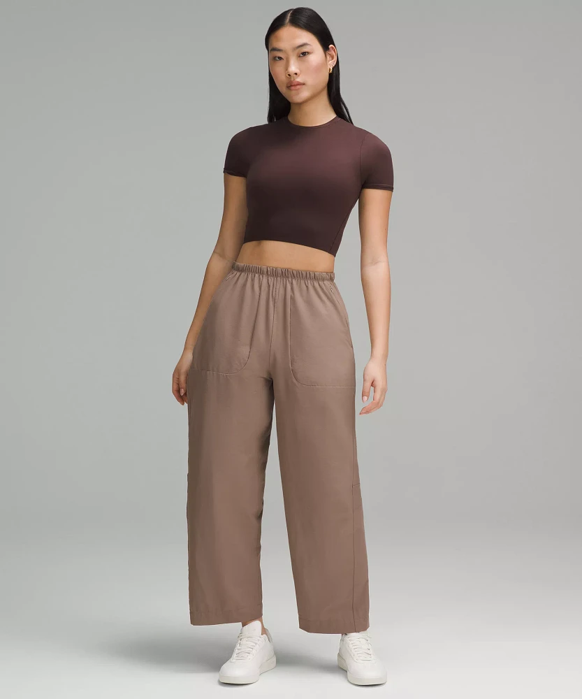 Lightweight Mid-Rise Barrel-Leg Cropped Pant | Women's Capris