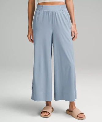 Stretch Woven High-Rise Wide-Leg Cropped Pant | Women's Capris