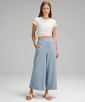 Stretch Woven High-Rise Wide-Leg Cropped Pant | Women's Capris