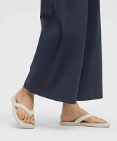 Stretch Woven Ruffle-Waist Wide-Leg Cropped Pant | Women's Capris