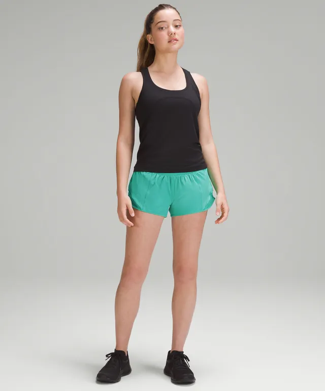 Lululemon Hotty Hot Low-rise Lined Shorts 4 In Heather Lux Black