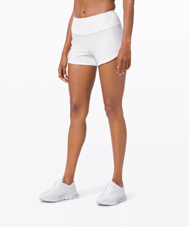 Lululemon speed up shorts 4 inch high rise (white, size 6 Tall)