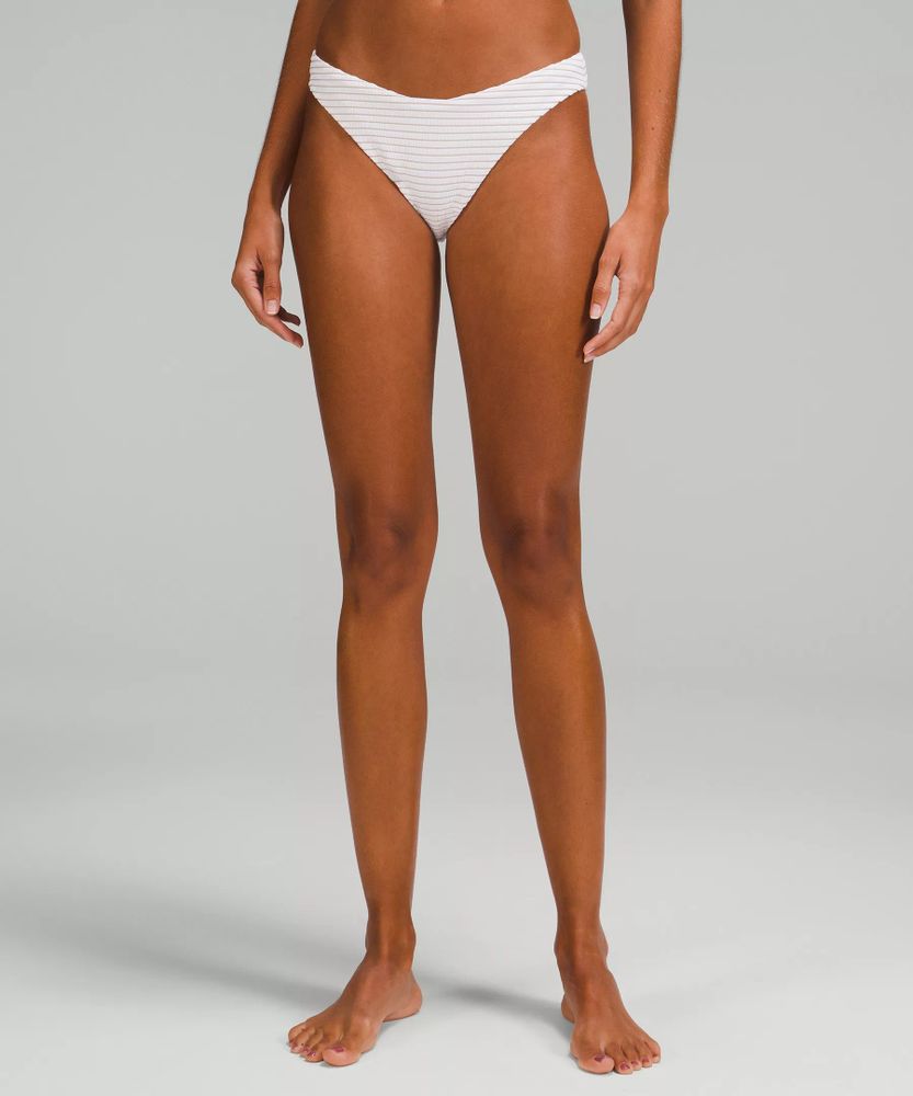 Smocked Mid-Rise Skimpy-Fit Swim Bottom *Online Only | Women's Swimsuits