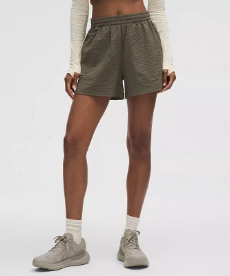 Grid-Texture Relaxed High-Rise Hiking Short 4" | Women's Shorts