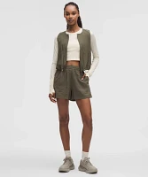 Grid-Texture Relaxed High-Rise Hiking Short 4" | Women's Shorts