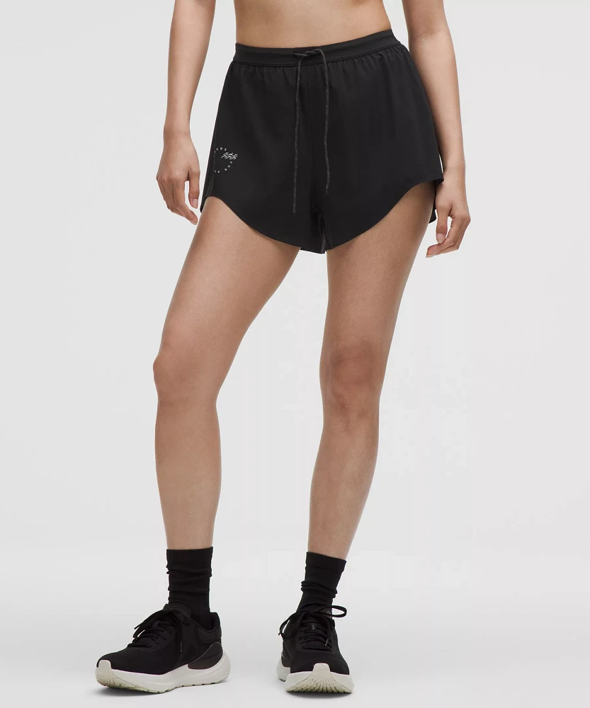 Mile Maker Run Crew Graphic Woven High-Rise Short 3" | Women's Shorts