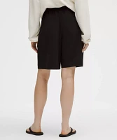 Stretch Woven Ruffle-Waist High-Rise Short 9" | Women's Shorts