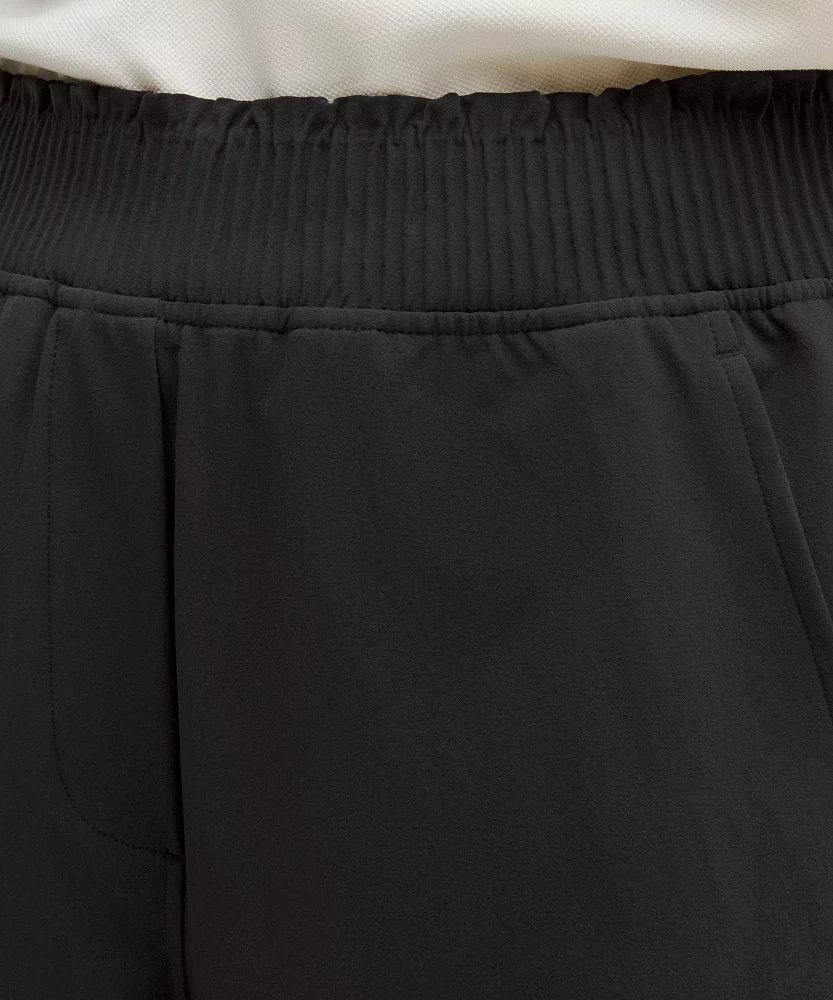 Stretch Woven Ruffle-Waist High-Rise Short 9" | Women's Shorts