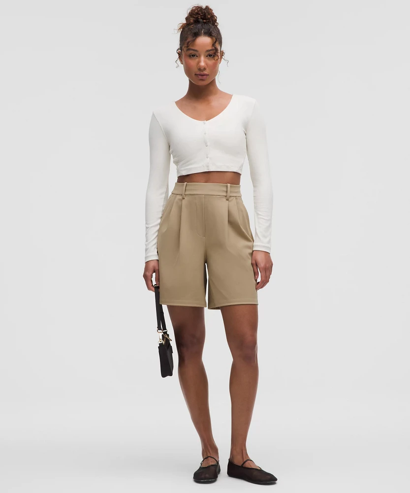 Daydrift Pleated High-Rise Short 7" | Women's Shorts