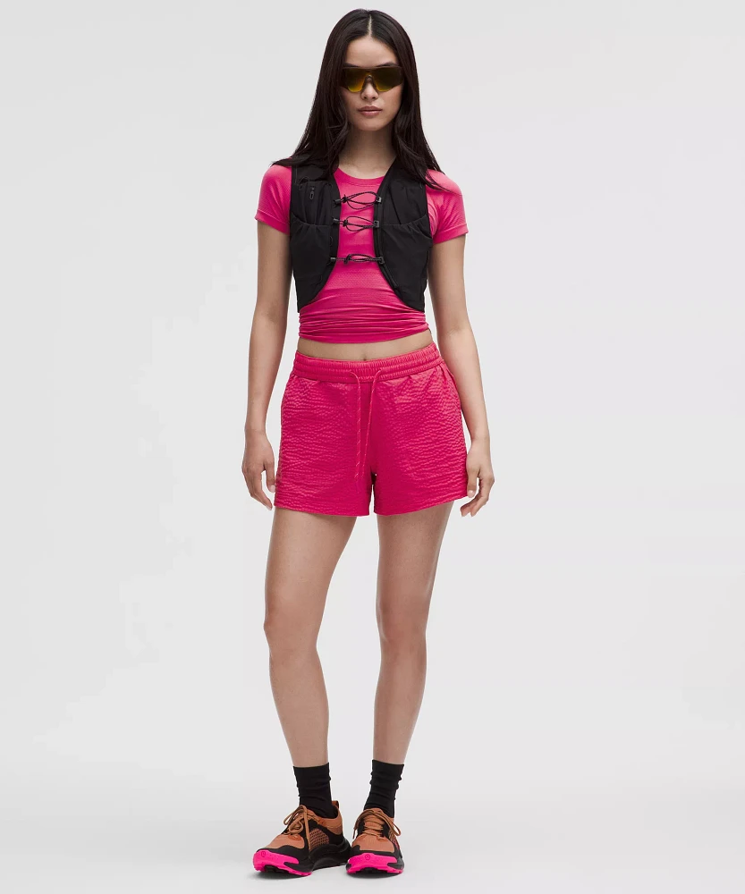 Grid-Texture Relaxed High-Rise Hiking Short 4" | Women's Shorts