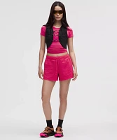 Grid-Texture Relaxed High-Rise Hiking Short 4" | Women's Shorts