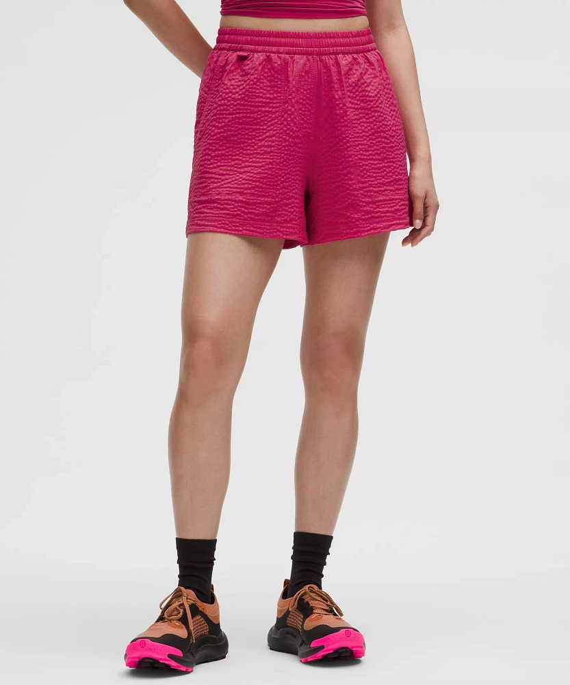 Grid-Texture Relaxed High-Rise Hiking Short 4" | Women's Shorts