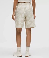 Stretch Woven Ruffle-Waist High-Rise Short 9" | Women's Shorts