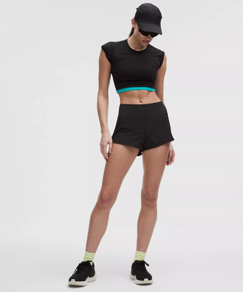 Speed Up High-Rise Mesh Vent Short 2.5" *Lace Trim | Women's Shorts