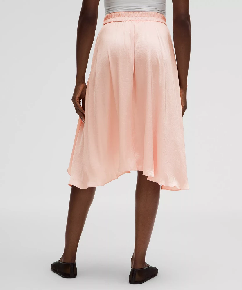 Midi-Length Satin Wrap Skirt | Women's Skirts