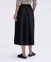 Satin Pleated Midi Skirt | Women's Skirts