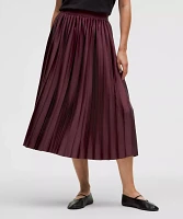 Satin Pleated Midi Skirt | Women's Skirts