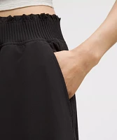 Stretch Woven Ruffle-Waist Midi Skirt | Women's Skirts