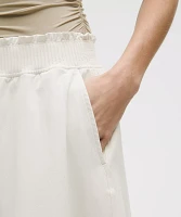 Stretch Woven Ruffle-Waist Midi Skirt | Women's Skirts