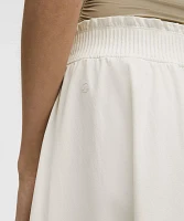 Stretch Woven Ruffle-Waist Midi Skirt | Women's Skirts