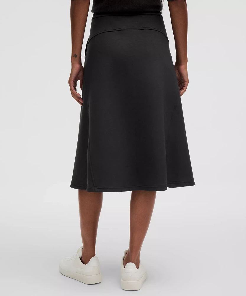 Modal-Blend High-Rise A-Line Midi Skirt | Women's Skirts