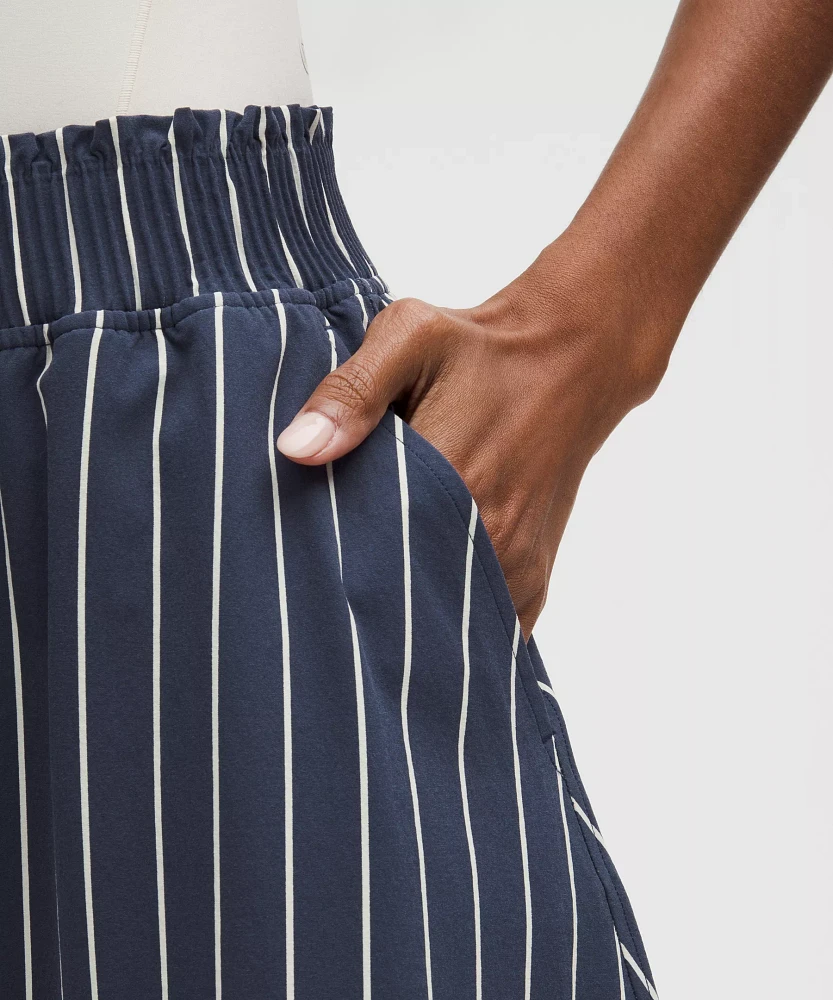 Stretch Woven Ruffle-Waist Midi Skirt | Women's Skirts