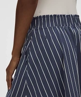 Stretch Woven Ruffle-Waist Midi Skirt | Women's Skirts