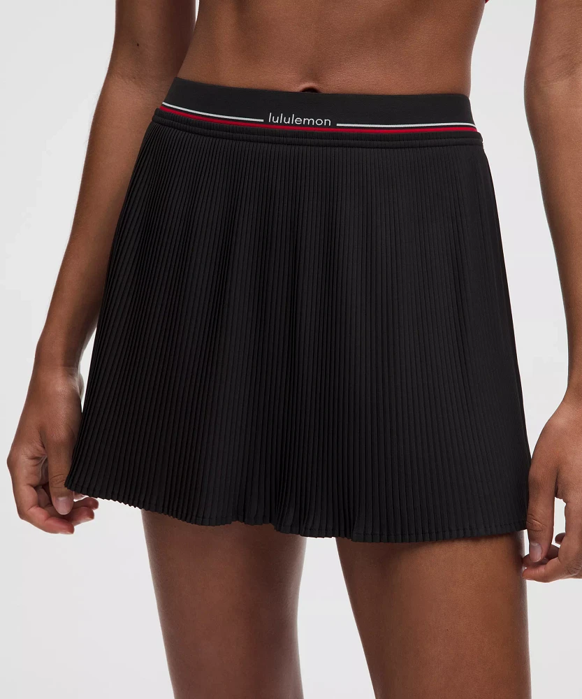 Logo-Waist Micro-Pleat Mid-Rise Tennis Skirt *Long | Women's Skirts