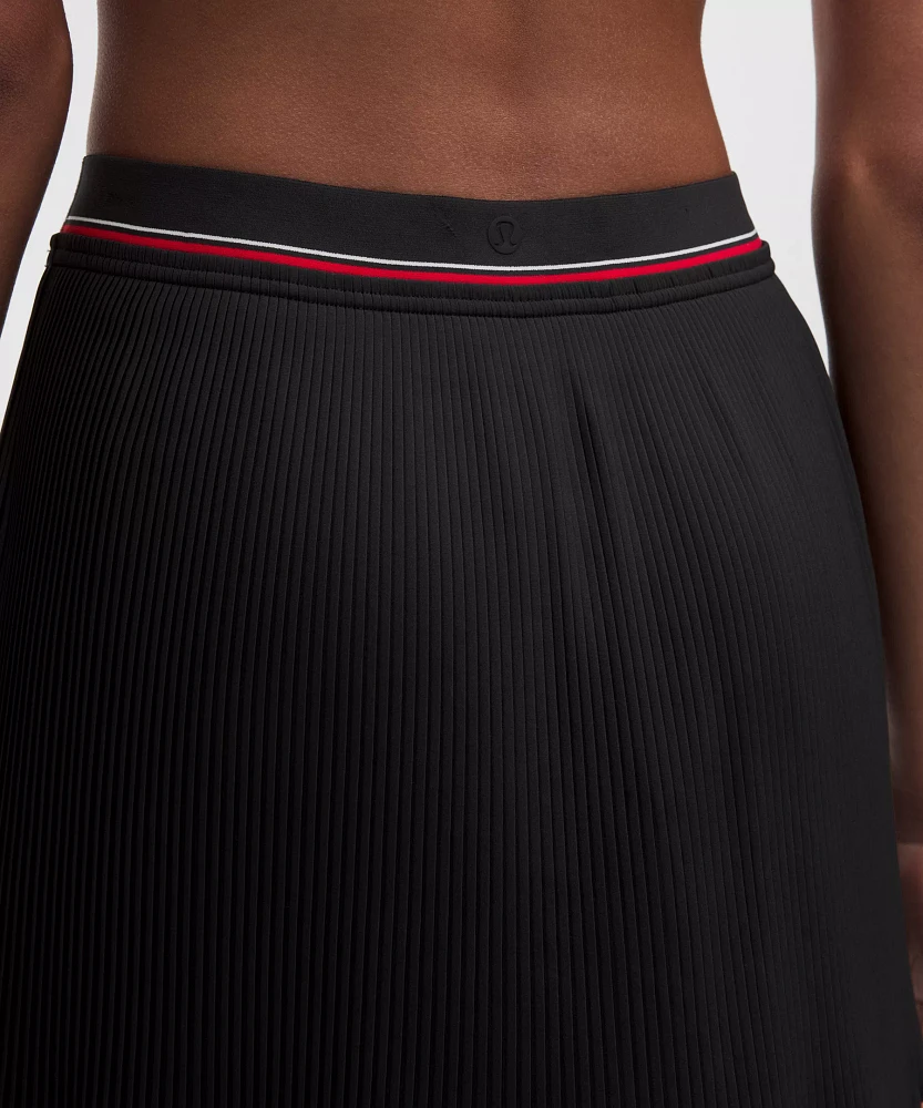 Logo-Waist Micro-Pleat Mid-Rise Tennis Skirt *Long | Women's Skirts