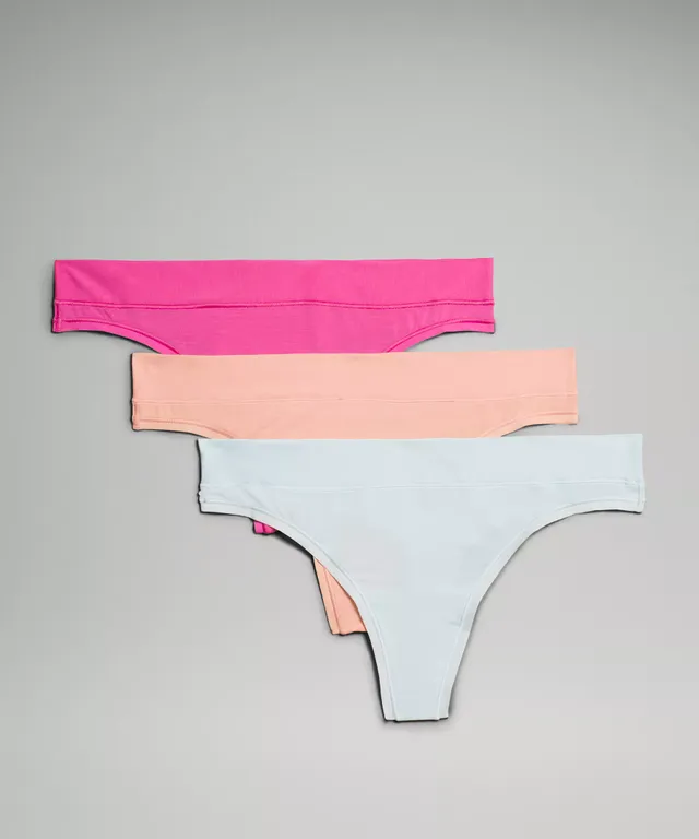 Lululemon InvisiWear Mid-Rise Thong Underwear 3 Pack - Chrome