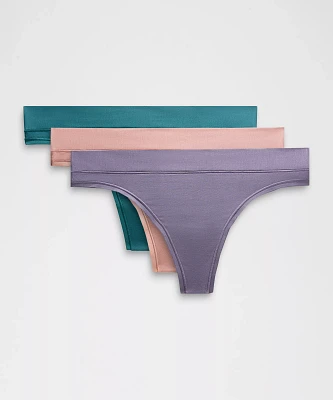 UnderEase Mid-Rise Thong Underwear *3 Pack | Women's