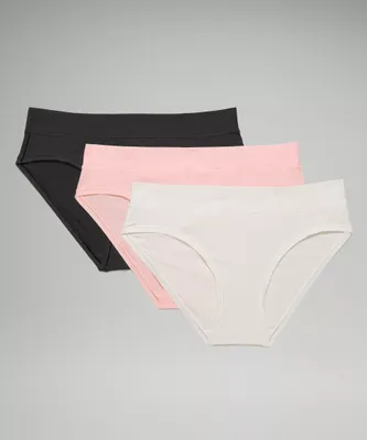UnderEase Mid-Rise Ribbed Bikini Underwear 3 Pack