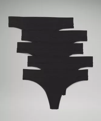UnderEase Mid-Rise Thong Underwear *5 Pack | Women's
