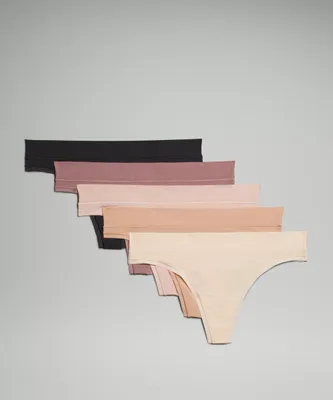 UnderEase Mid-Rise Thong Underwear *5 Pack | Women's