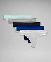 UnderEase Mid-Rise Thong Underwear *5 Pack | Women's